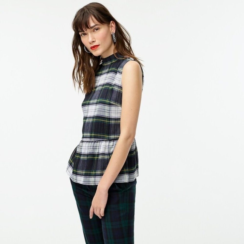 J.Crew | Sleeveless Peplum Top in Gilded Highland